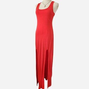 2010's PLANET GOLD Red Maxi Dress w Slits. Size Small.